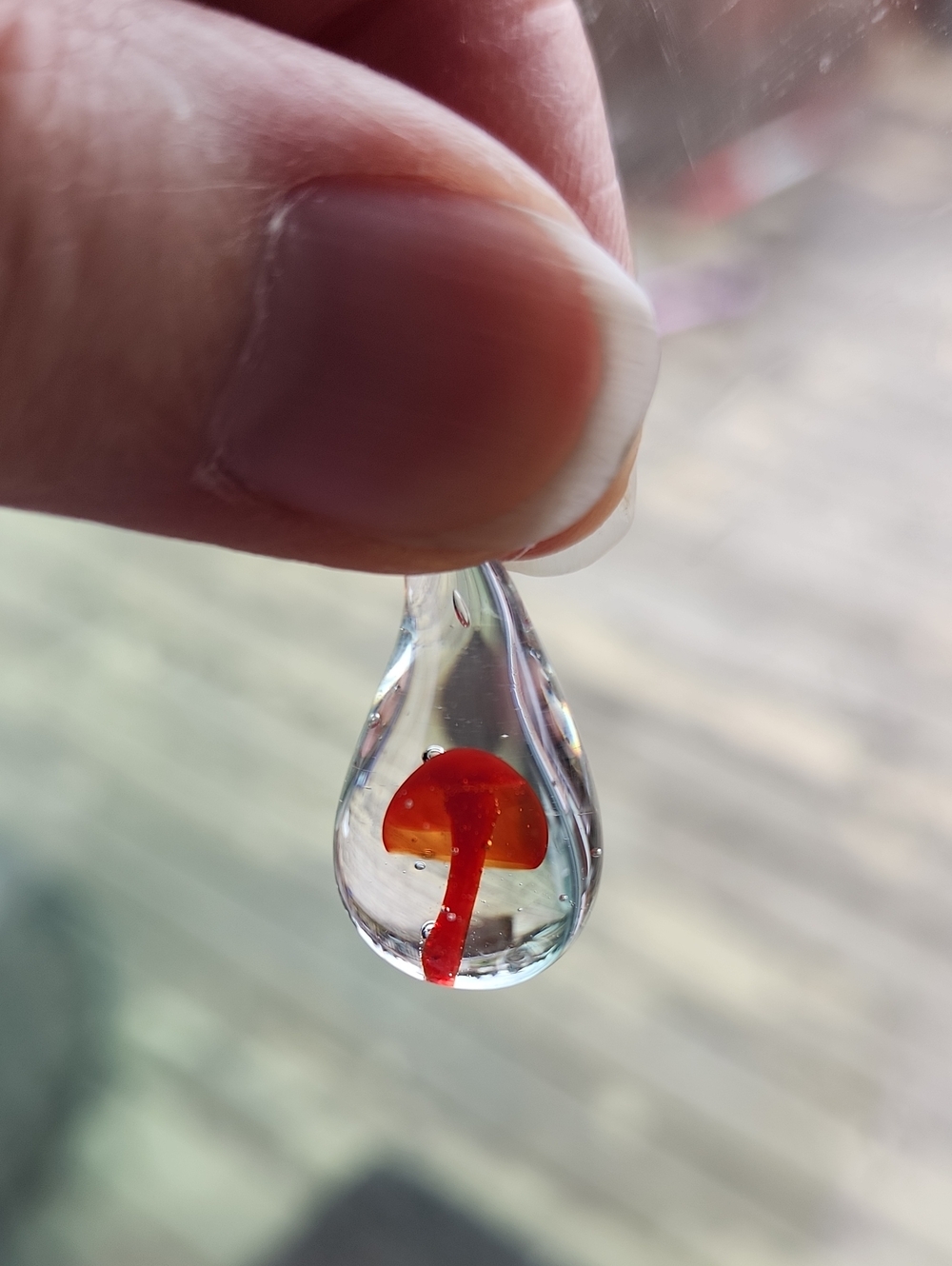 Art Glass Mushroom Pendant